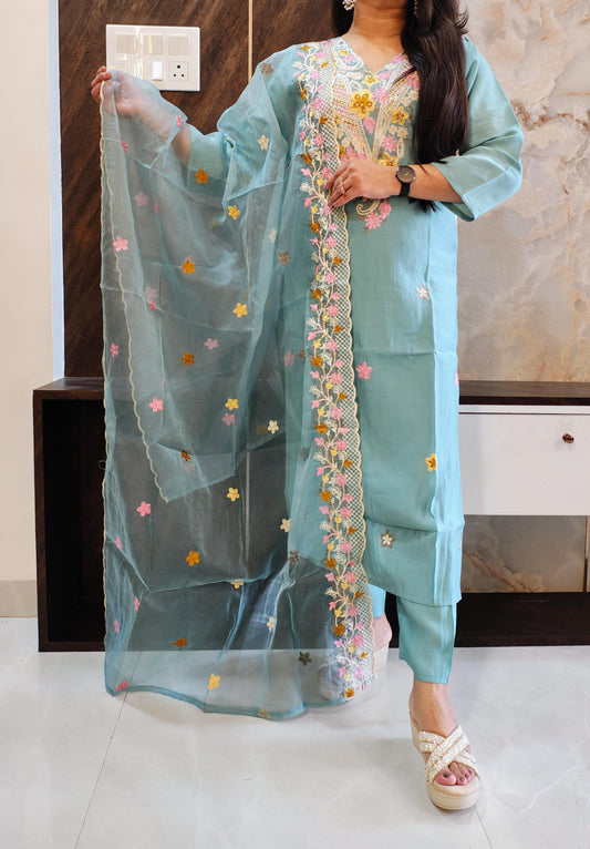 Aqua Blue Roman Suit