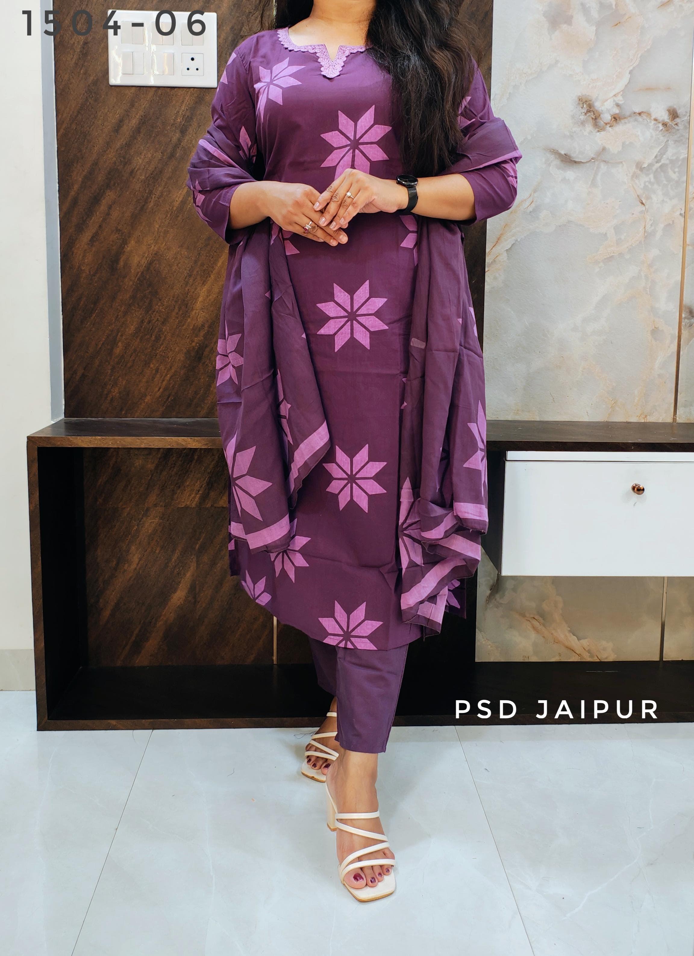 Purple Pure Cotton Suit Purple Pure Cotton Suit
