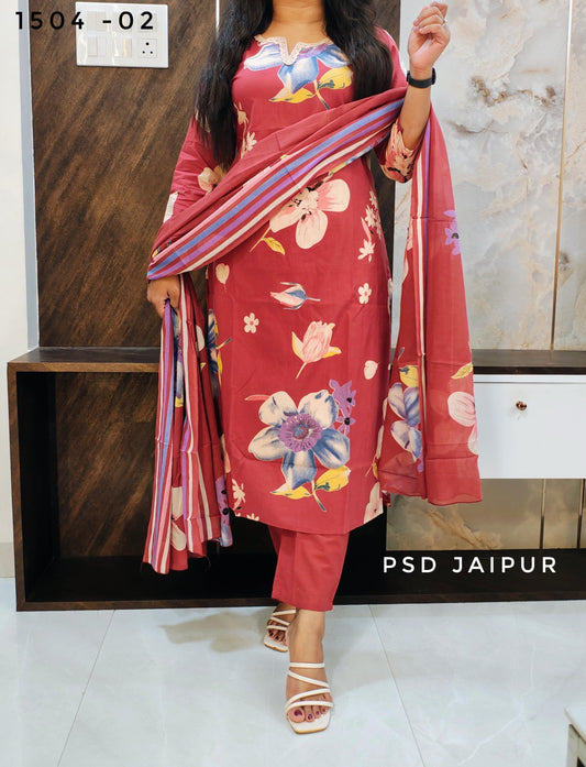 Red Pure Cotton Suit