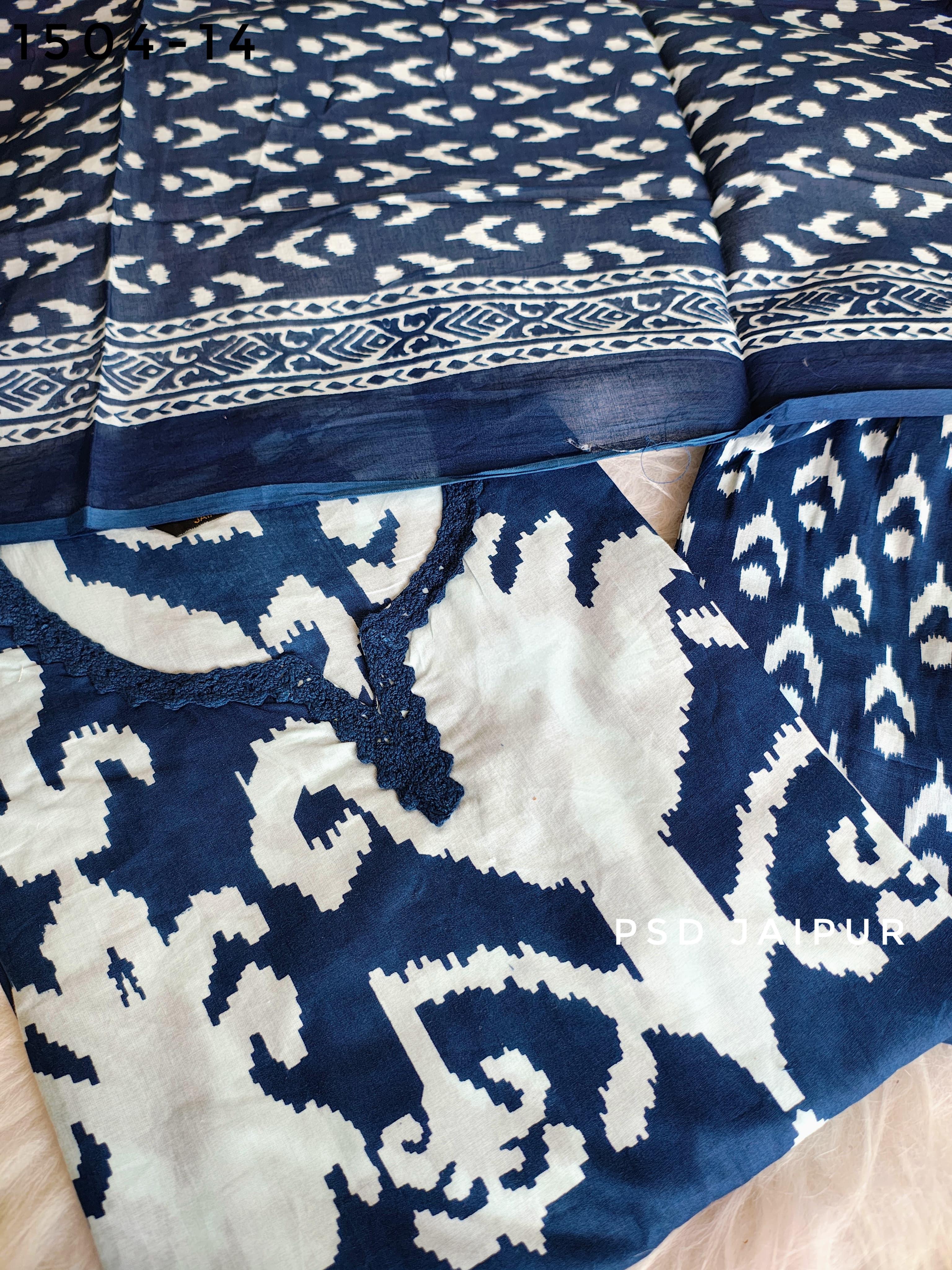 Blue Pure Cotton Suit Blue Pure Cotton Suit