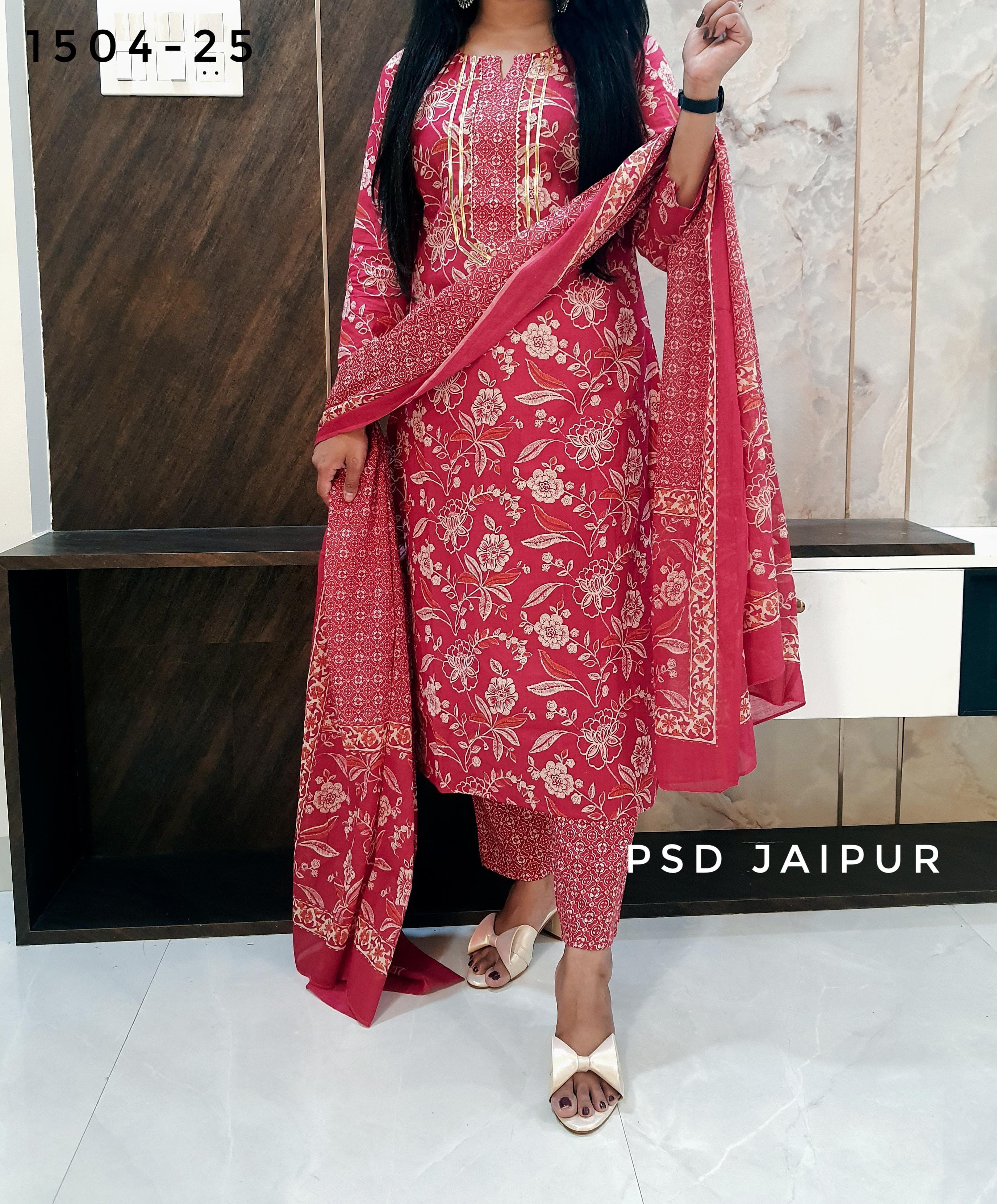 Red Pure Cotton Suit Red Pure Cotton Suit