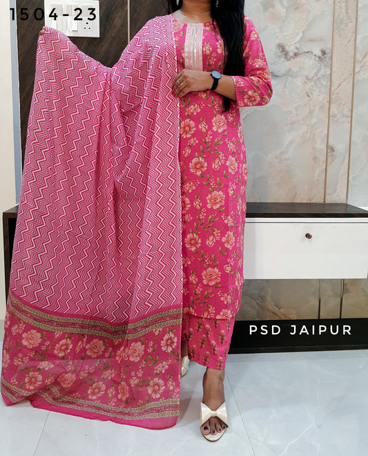 Pink Pure Cotton Suit