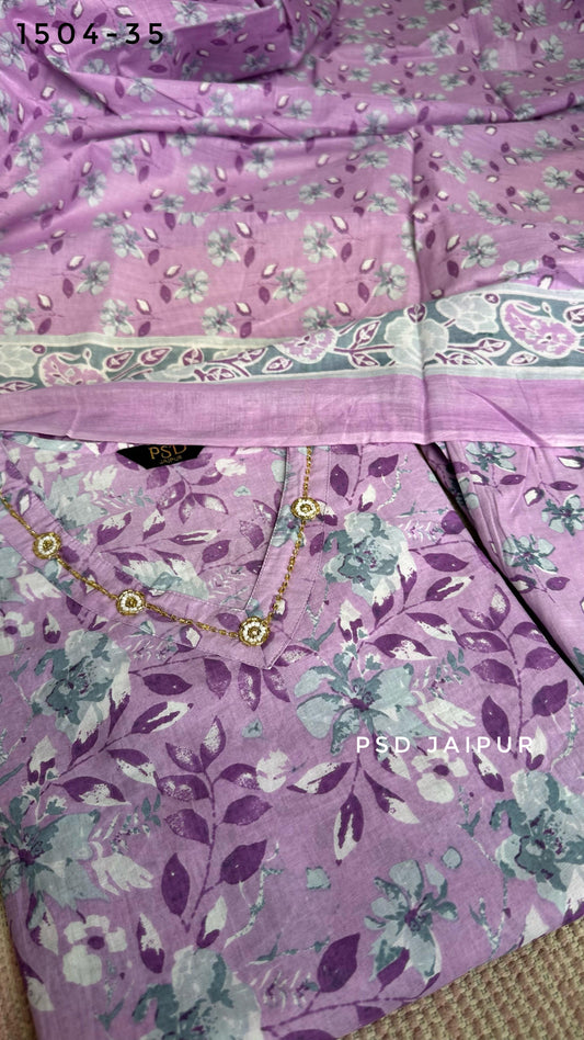 Purple Pure Cotton Suit