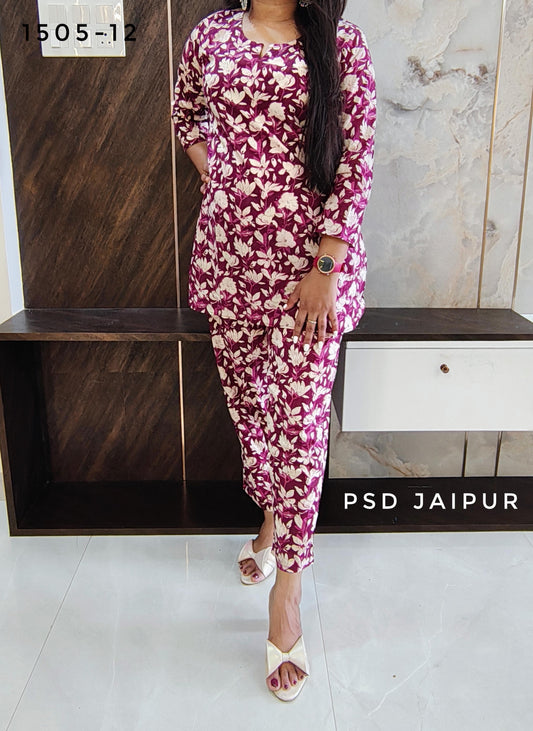 Pink Floral Cotton Co-ord set