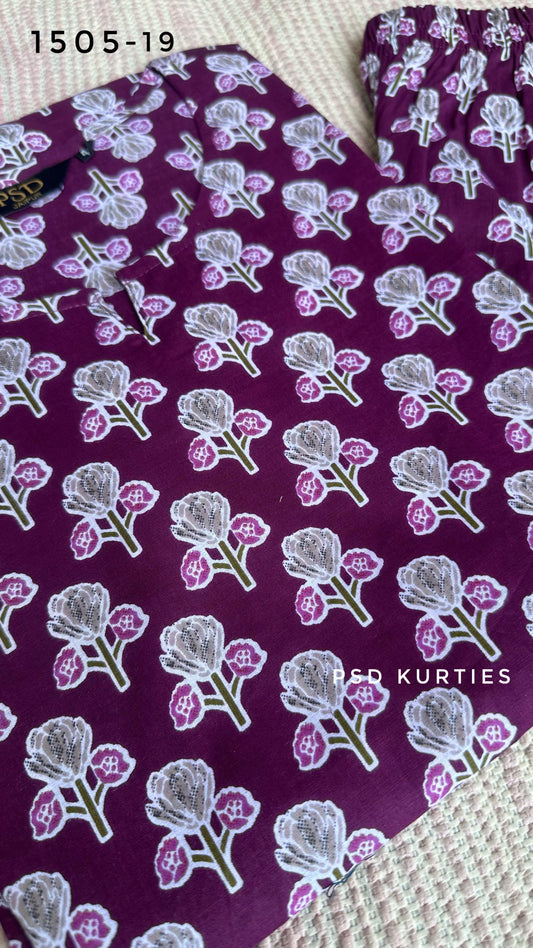 Pink Floral Cotton Co-ord set