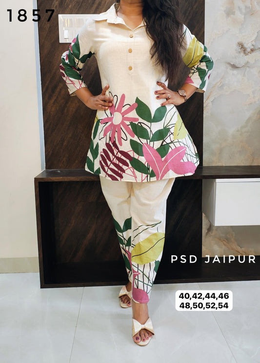 Luxe Cotton Flex Co-ord set-Pink