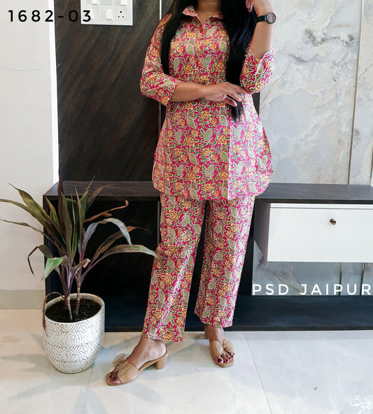 pink flower Collar Co-ord