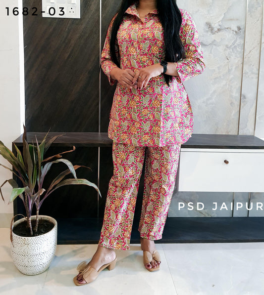 pink flower Collar Co-ord