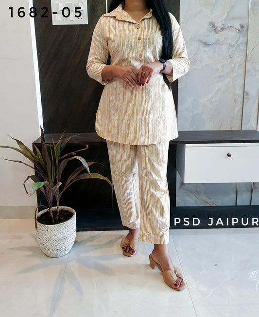 Yellow Stripe Collar Co-ord