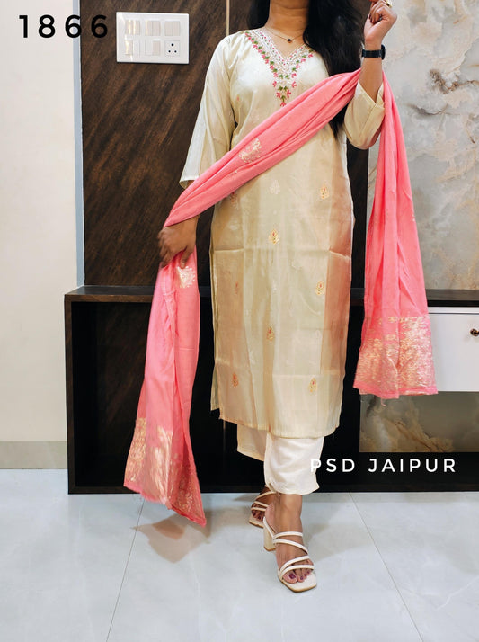 Ivory Roman silk Suit