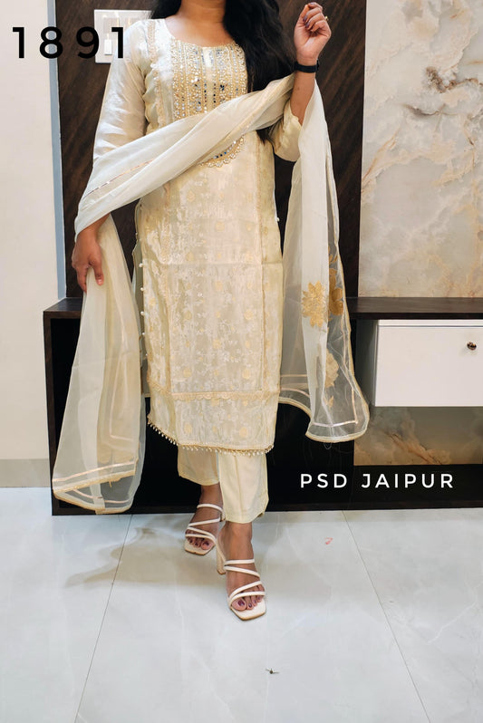 Off White Pearl Suit