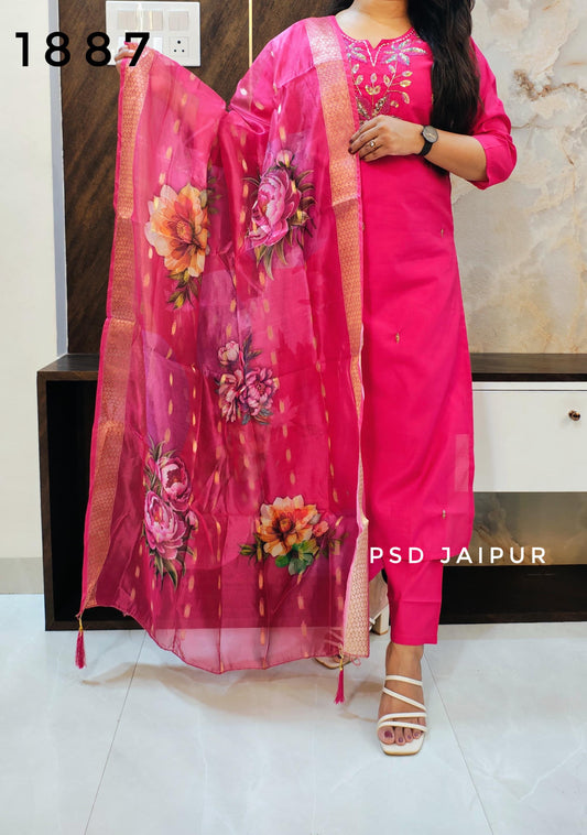 Pink Roman Silk Suit
