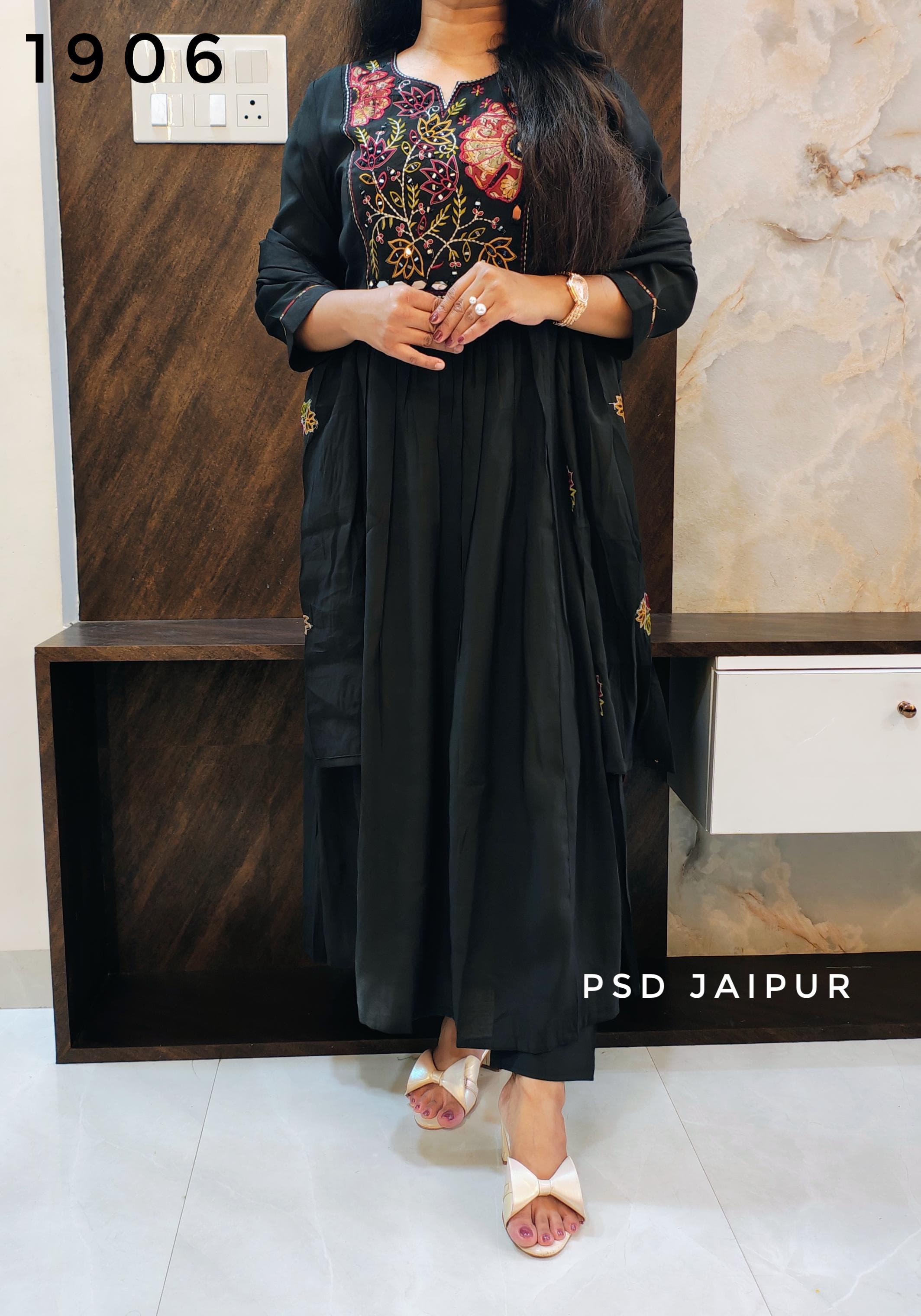 Black Mal Chanderi Suit Black Mal Chanderi Suit