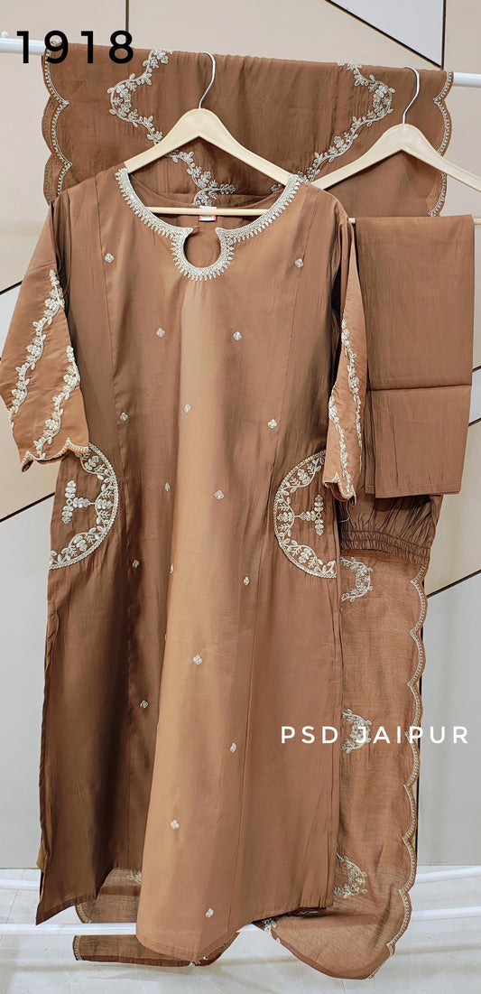 Brown Roman A-Line Suit