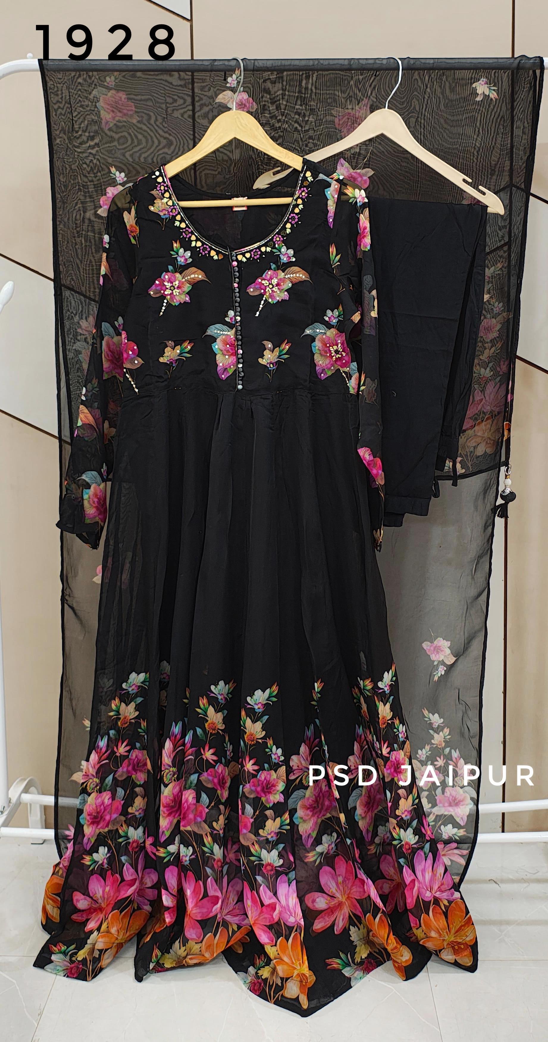 Black Organza Anarkali Suit Black Organza Anarkali Suit