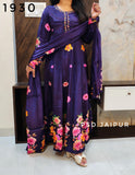 Purple Natural Crep Anarkali Suit Purple Natural Crep Anarkali Suit