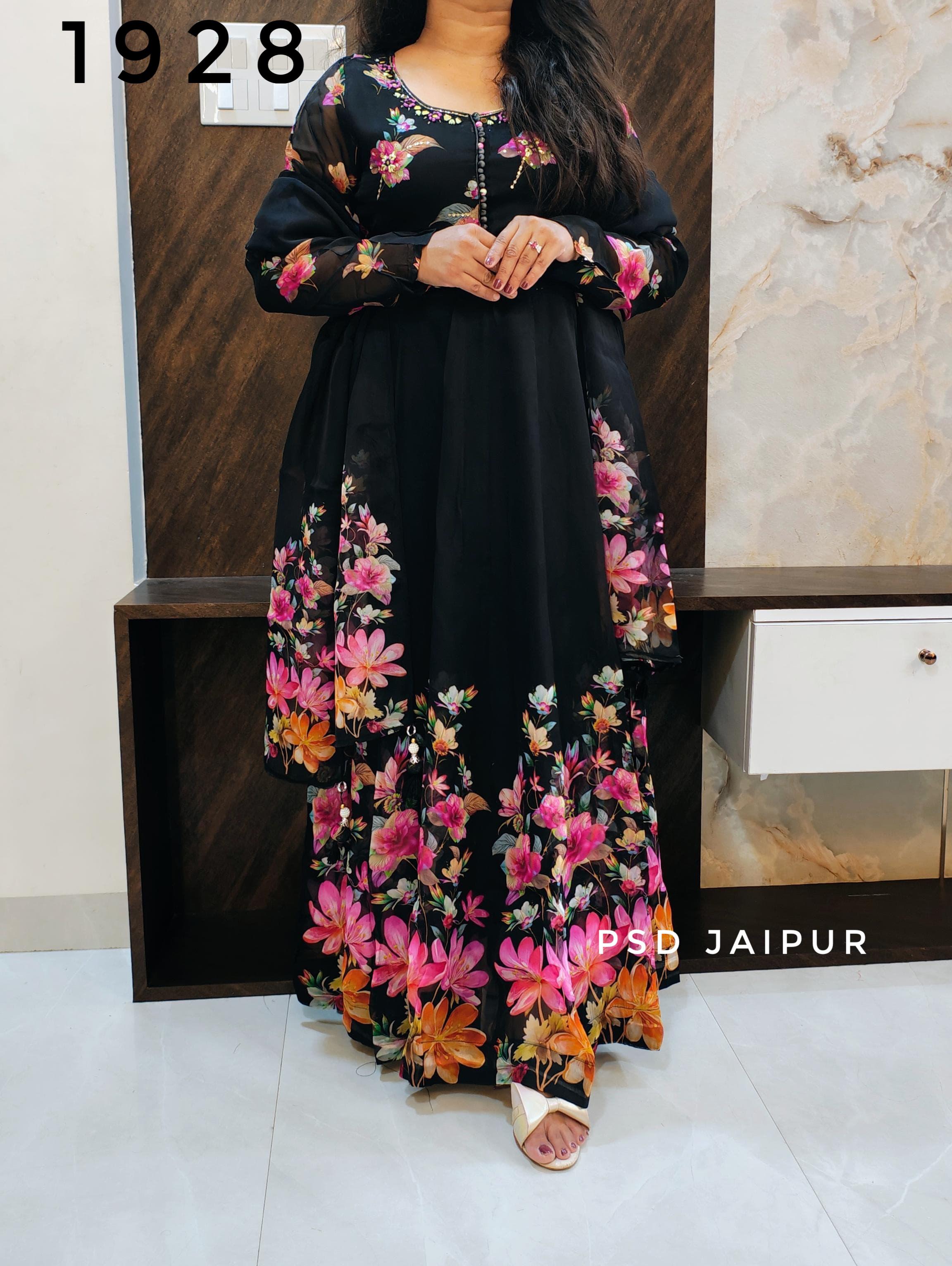 Black Organza Anarkali Suit Black Organza Anarkali Suit