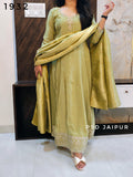Green Roman Anarkali Gown Suit Green Roman Anarkali Gown Suit