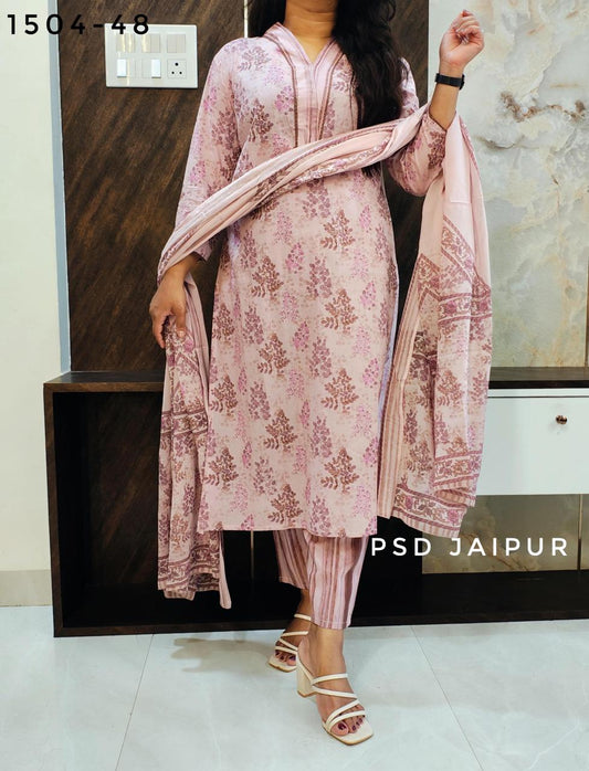 Light Purple Pure Cotton Suit