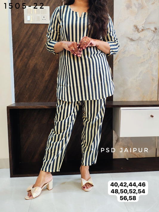 Blue Stripe Cotton Co-ord set