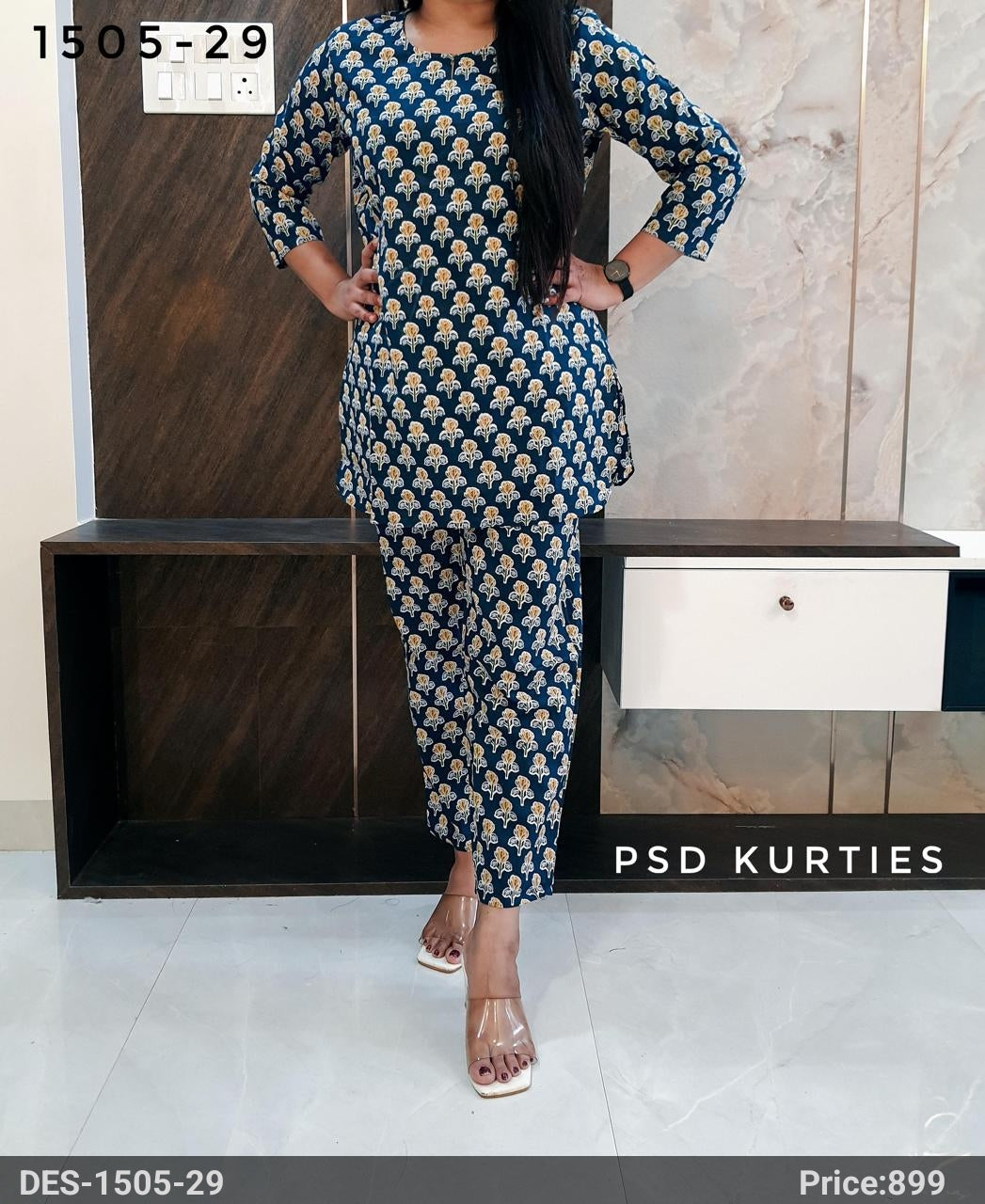 Blue Floral Cotton Co-ord set