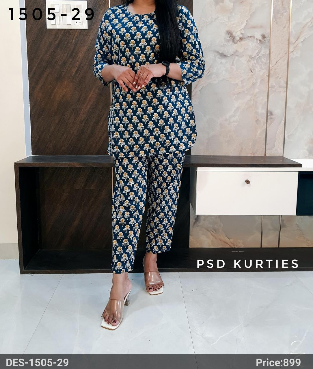 Blue Floral Cotton Co-ord set