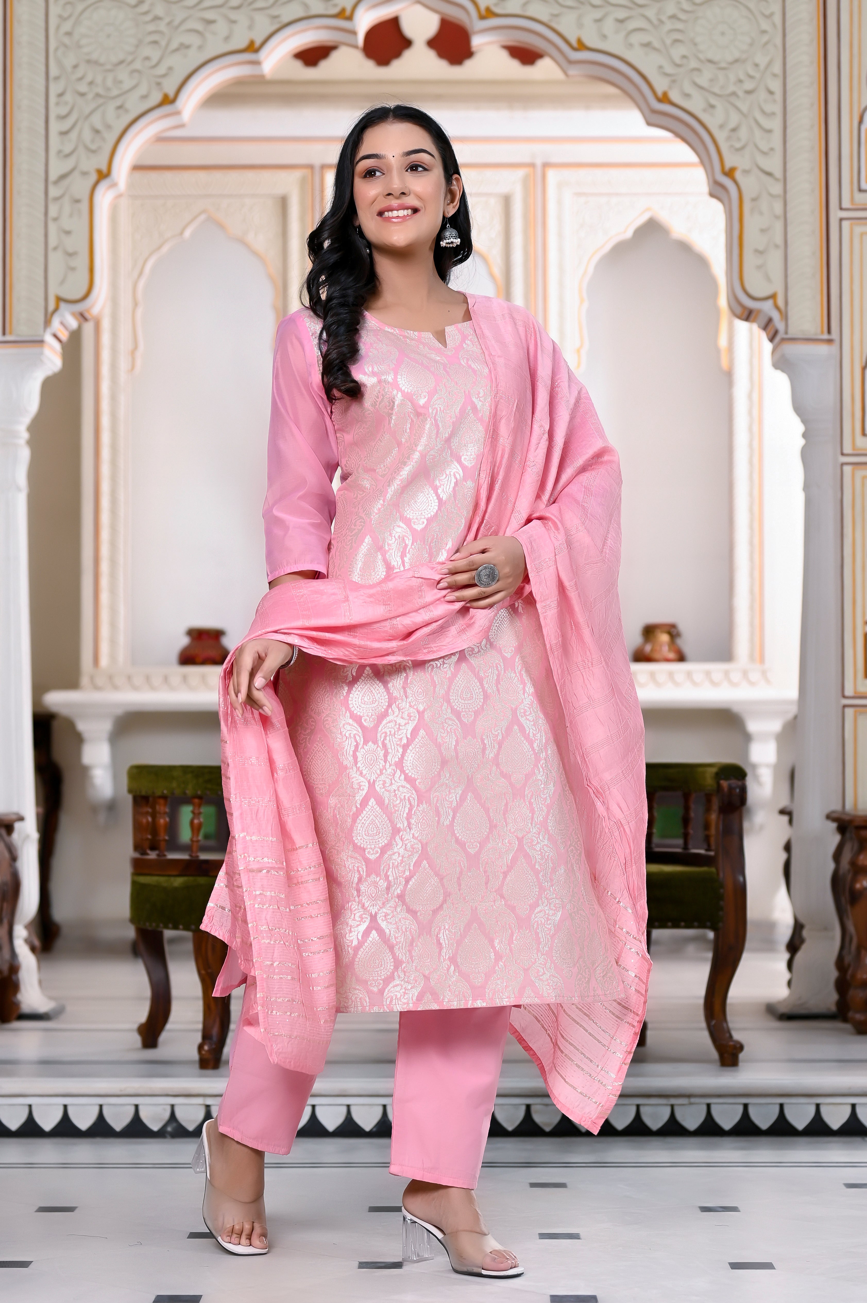 Pink Suit Sets For Women 