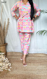 Pink Zig Zag Printed Muslin Co-ord Set