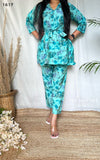 Blue Printed Muslin Co-ord Set