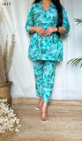 Blue Printed Muslin Co-ord Set