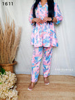 Printed Pink Muslin Co-ord Set