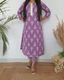 Lavender Pure Cotton Dupatta set