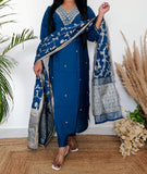 Silk Suit Set With Banarasi Dupatta
