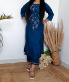 Designer Floral Silk Suit Set