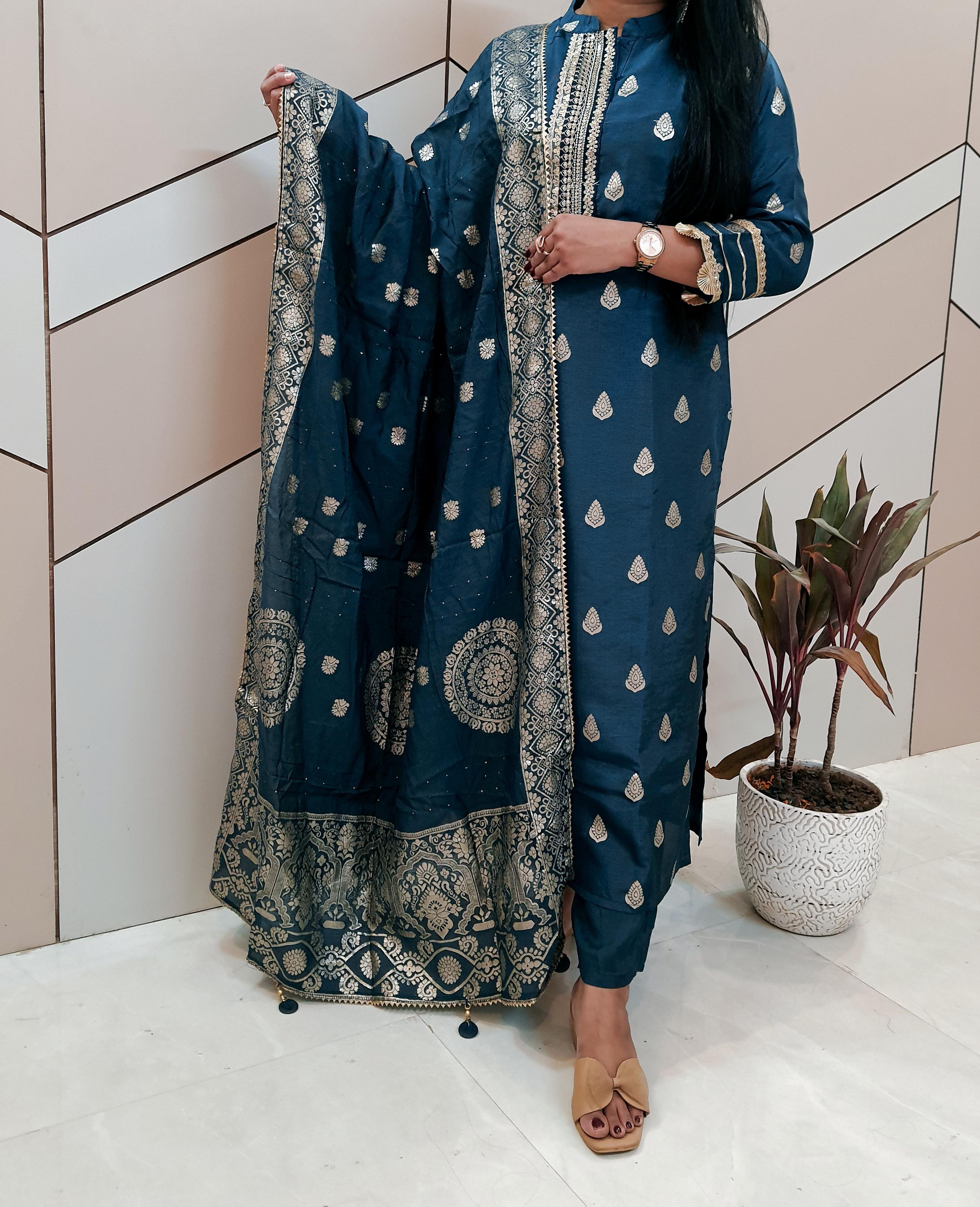 Banarasi Brocade Woven Silk Suit Set