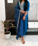 Blue Premium Muslin Suit