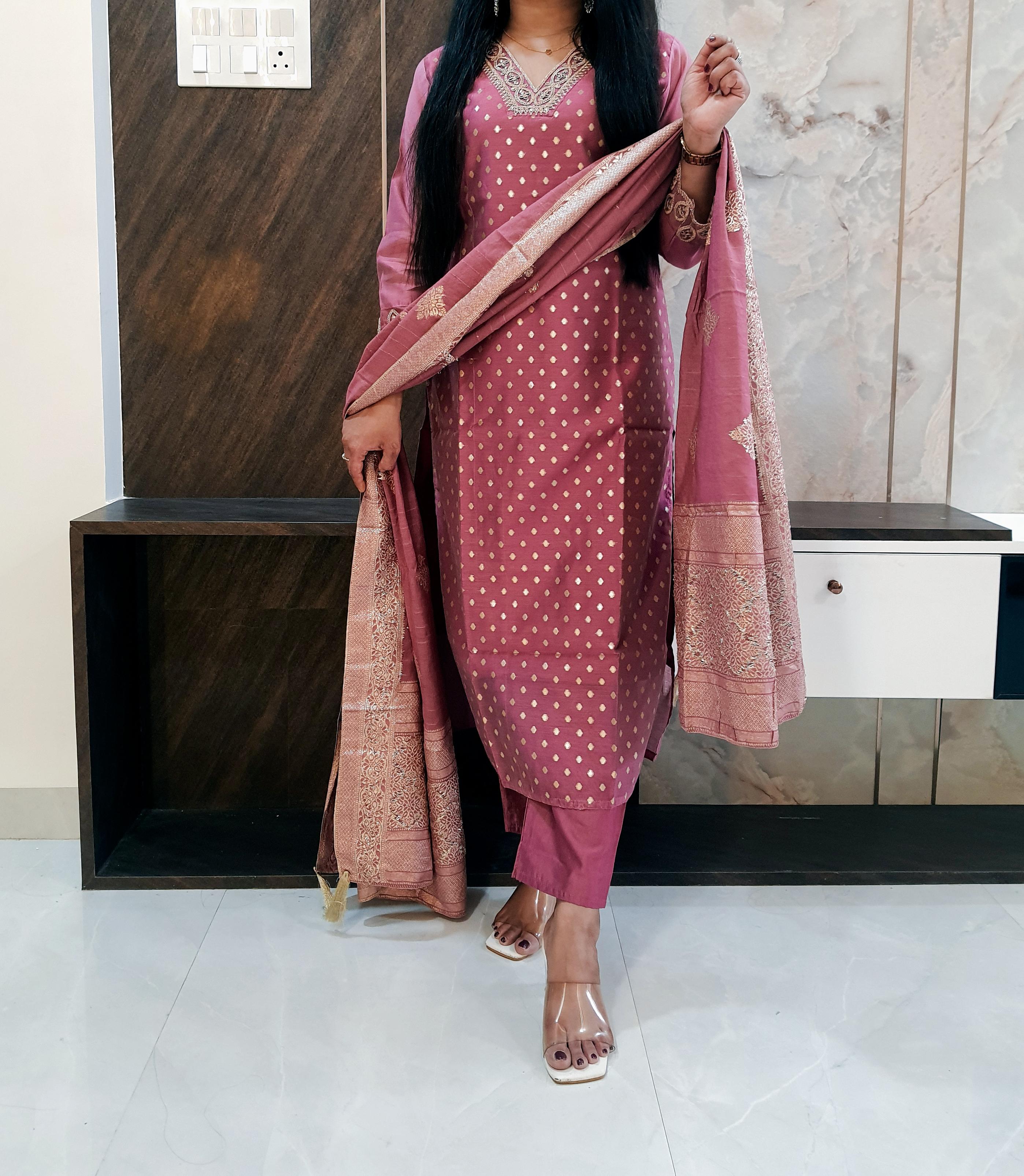 Banarasi Brocade Suit Set With Silk Brocade Dupatta