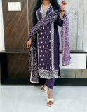 Party Wear Pakistani Suit - Purple