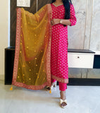 Fushia Banarasi Suit