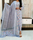 Grey Pure Cotton Dupatta Set