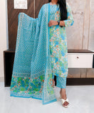 Sky Blue Pure Cotton Dupatta Set