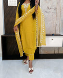 Haldi Colour Muslin Suit