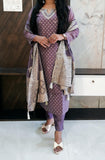 Lavender Banarasi Brocade Woven Suit