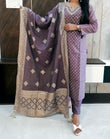 Lavender Banarasi Brocade Woven Suit