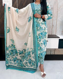 Sky Blue Pure Cotton Dupatta Set