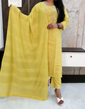 Designer Yellow Silk Suit