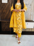 Yellow Muslin Budget Suit Set