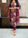 Maroon Muslin Budget Suit Set