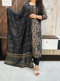 Black Muslin Budget Suit Set