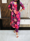 Floral Chinon Digital Print Suit